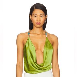Lovers + Friends Lime Green Draped Camisole